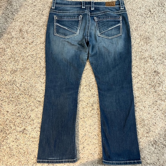 BKE Blue Boot Cut Jeans with Faded Denim Style - Picture 6 of 15